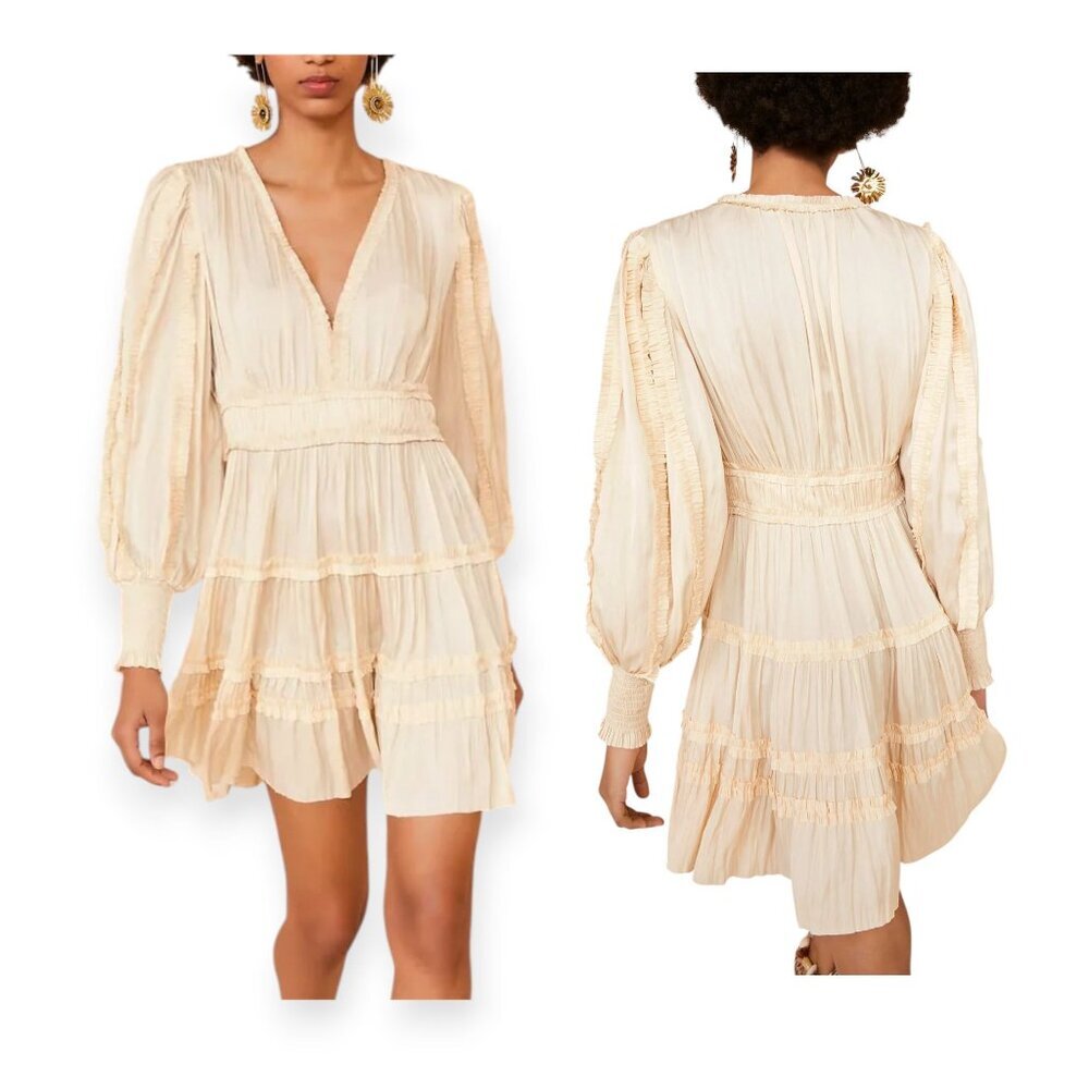 Ulla Johnson Gemma  Plisse Mini Dress In Dawn, Size‎ 6, New with Tag, $575 MSRP